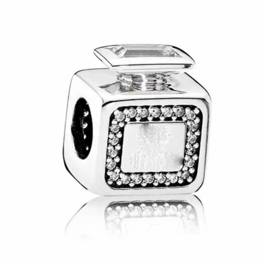 NWOT Signature Scent Perfume Bottle Charm Sterling Silver 915 w/ Clear Zirconia